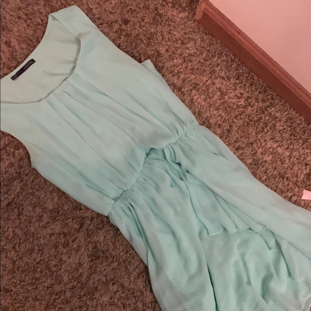Teal chiffon dress